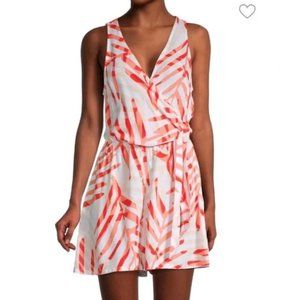 La Blanca Vista Mirage Tropical Palm Print Side Tie Coverup Romper